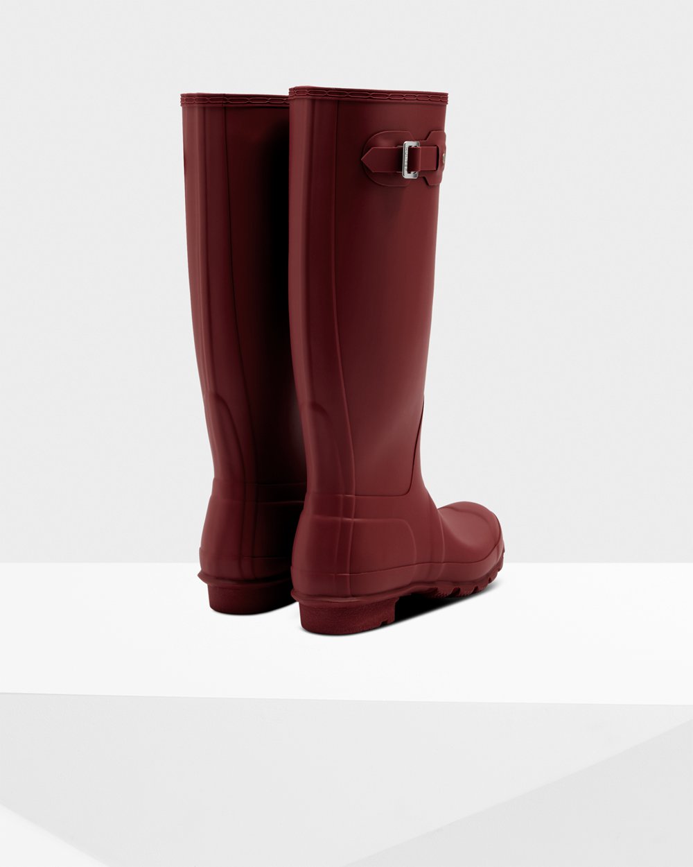 Hunter Mujer Original - Botas de Lluvia Gris Rojas - 942-EPCUHV